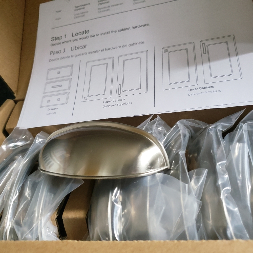 New Everbilt 20 PACK SET 3 in. (76 mm) Satin Nickel Bin Cup Drawer Hardware